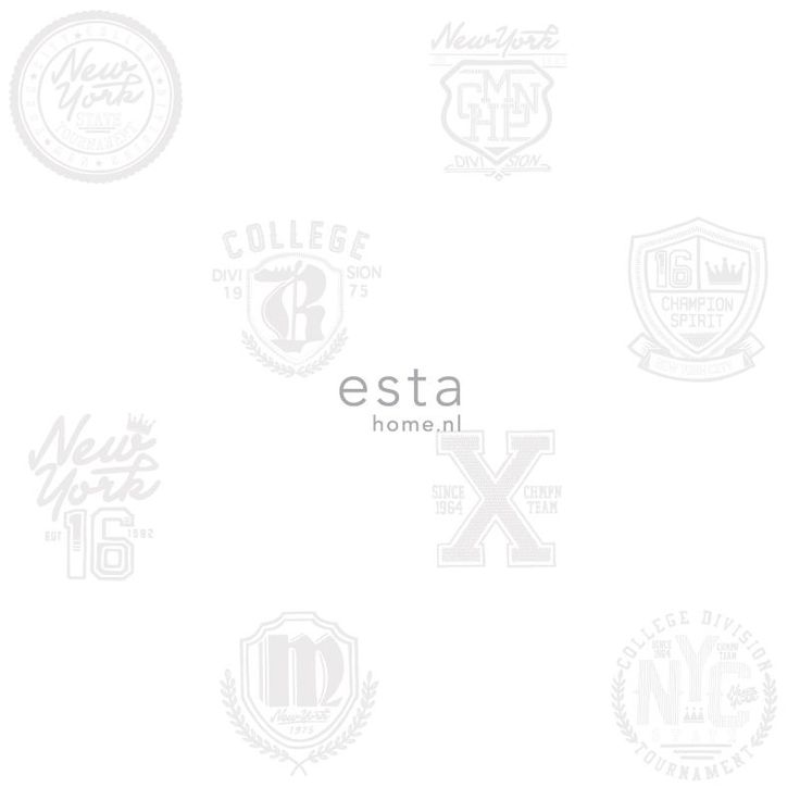 Tapetti Esta College 128805, 0,53x10,05m, valkoinen/harmaa