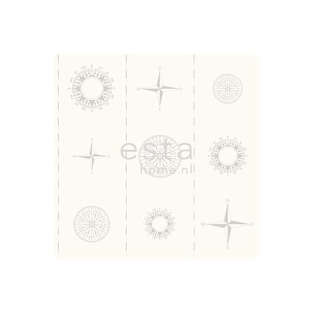Tapetti Navy 136424 0,53x10,05 m valkoinen/hopea non-woven