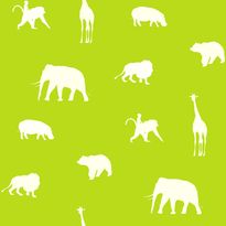 Tapetti Animals 137336 0,53x10,05 m limenvihreä non-woven