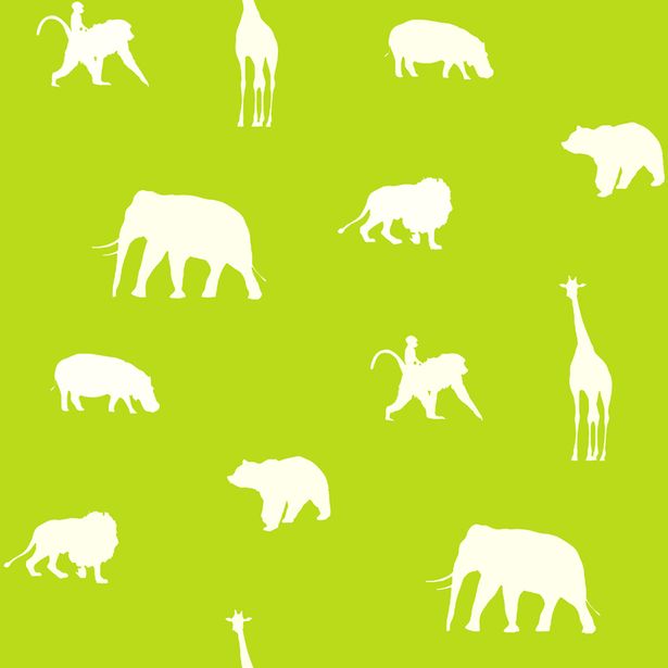 Tapetti Animals 137336 0,53x10,05 m limenvihreä non-woven