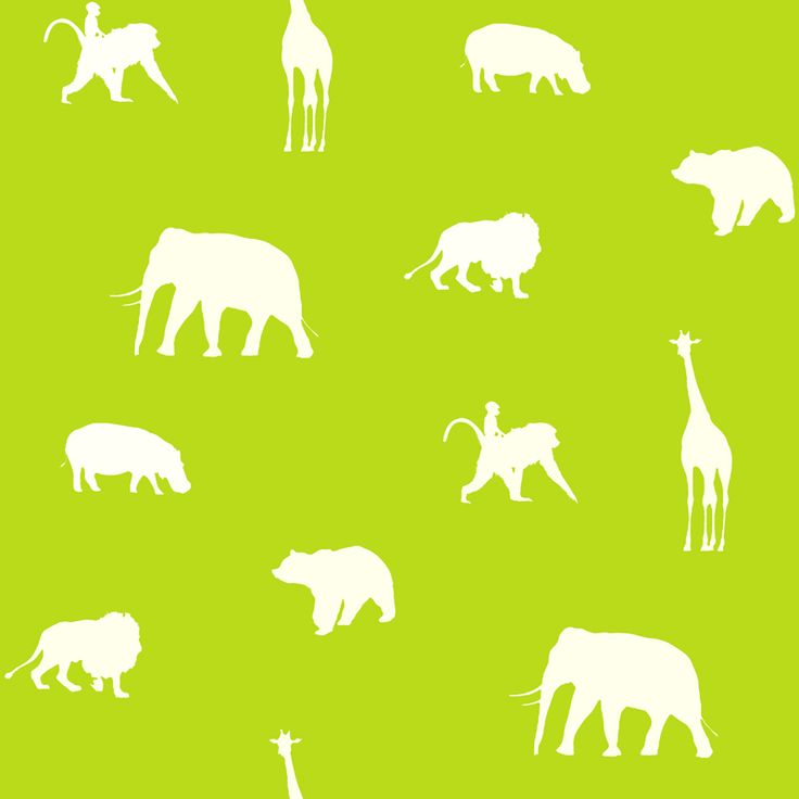 Lastenhuoneen tapetti Animals 137336 0,53x10,05 m limenvihreä non-woven
