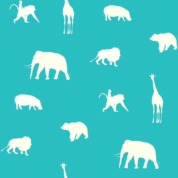 Tapetti Animals 137337 0,53x10,05 m turkoosi non-woven