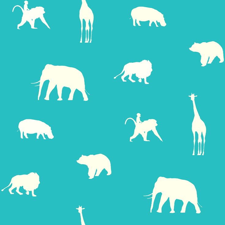 Lastenhuoneen tapetti Animals 137337 0,53x10,05 m turkoosi non-woven