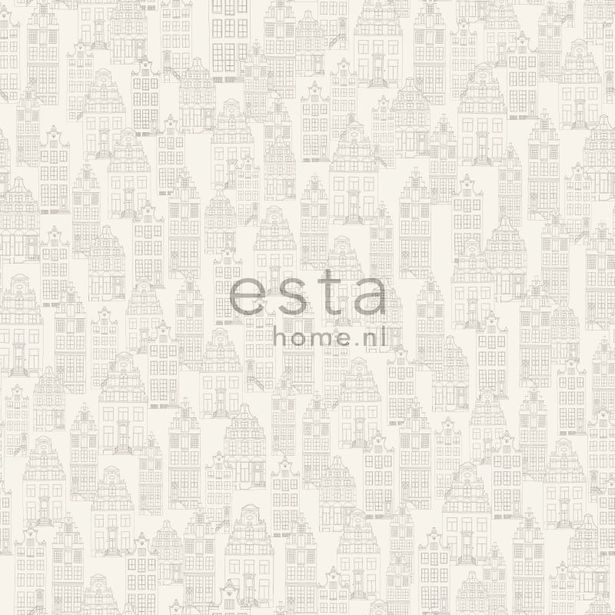 Tapetti Amsterdam Houses 137710 0,53x10,05 m hopea non-woven