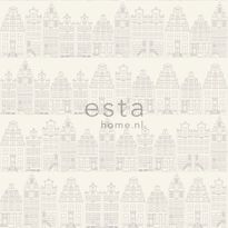 Tapetti Amsterdam Houses 137716 0,53x10,05 m hopea non-woven