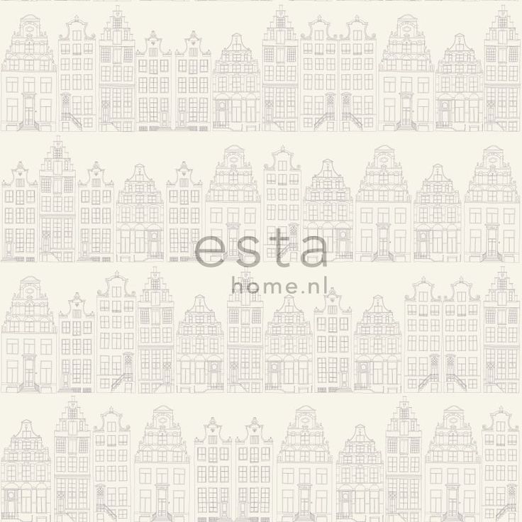 Tapetti Amsterdam Houses 137716 0,53x10,05 m hopea non-woven