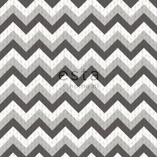 Tapetti Crochet 138138 0,53x10,05 m musta/harmaa non-woven