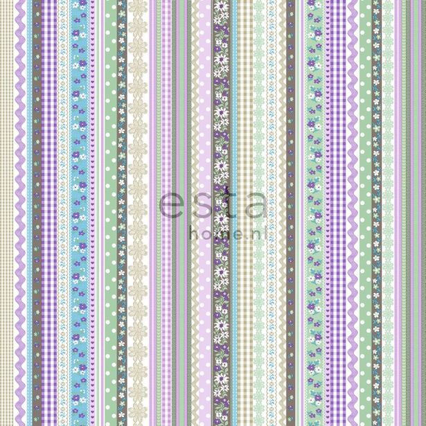 Tapetti Ribbons 138143 0,53x10,05 m pastelli non-woven