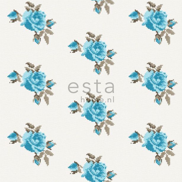 Tapetti Rose 138146 0,53x10,05 m turkoosi non-woven