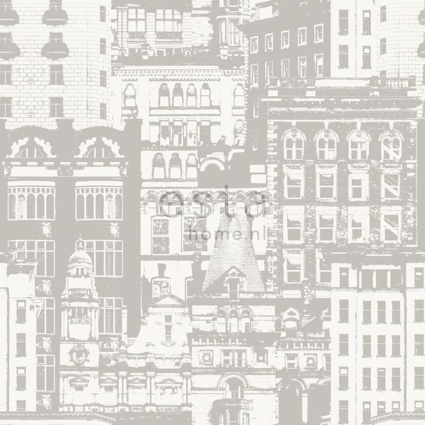Tapetti Buildings 138223, 0,53x10,05m, vaalea taupe