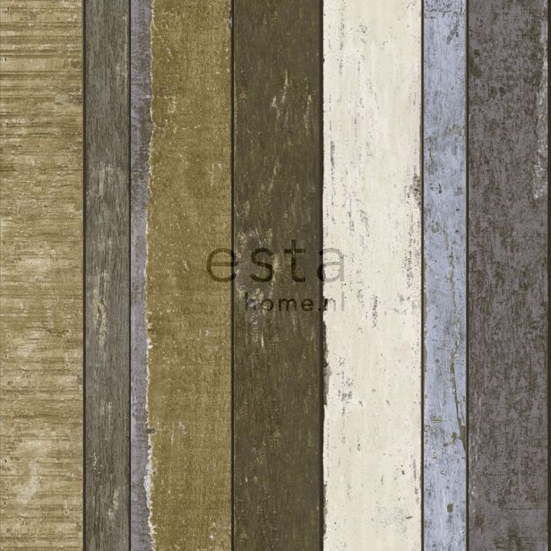 Tapetti Wooden Boards 138253, 0,53x10,05m, ruskea/khaki