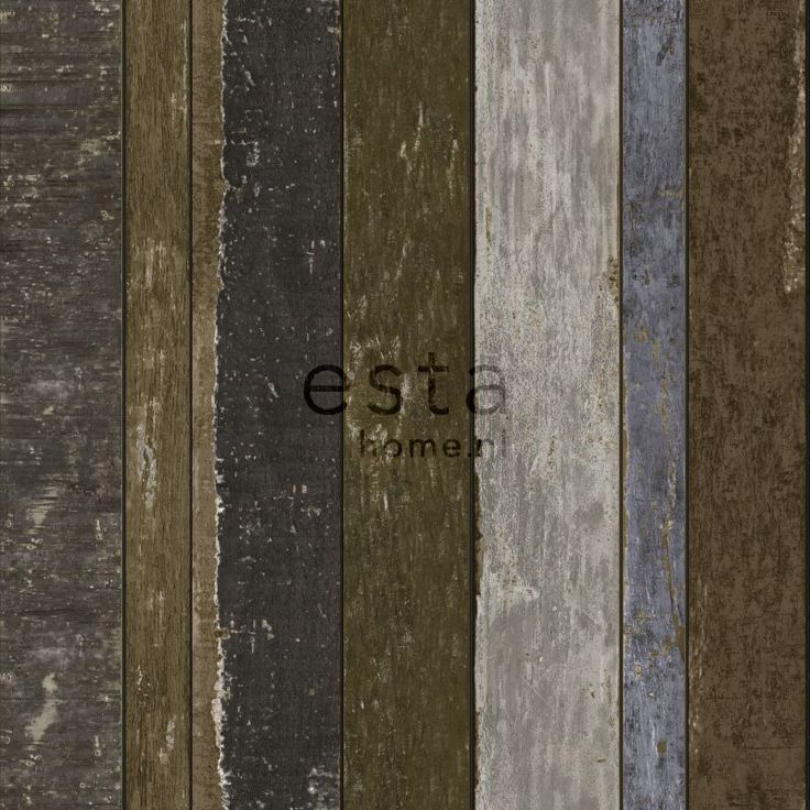 Tapetti Wooden Boards 138254, 0,53x10,05m, tummanruskea/sininen