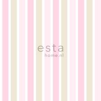 Tapetti Vertical Stripes 138701 0,53x10,05 m vaaleanpunainen, beige, valkoinen