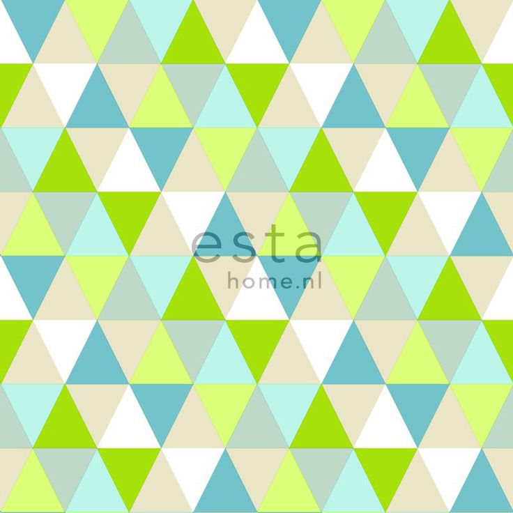 Tapetti Triangles 138713 0,53x10,05 m lime, turkoosi, beige