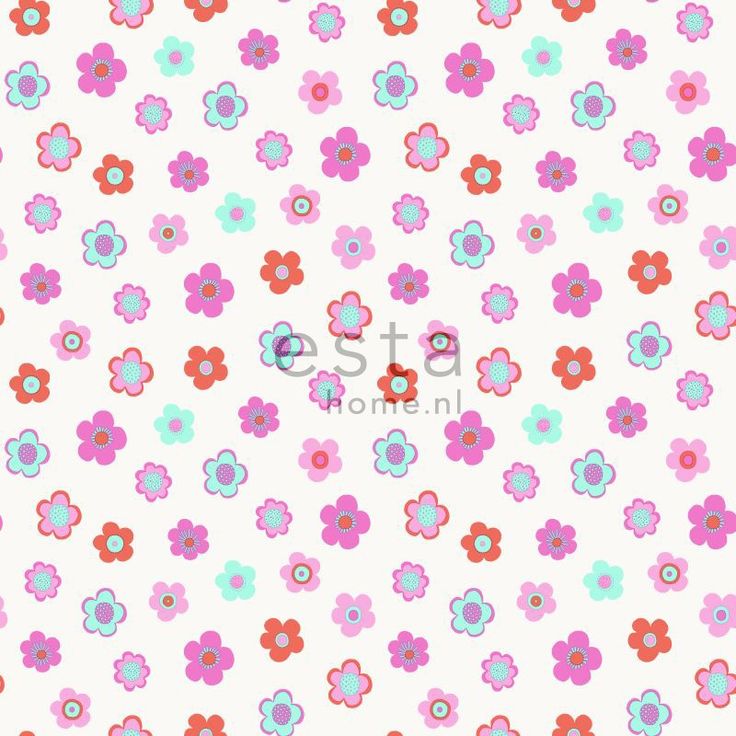 Lastenhuoneen tapetti Vintage Flowers 138724 0,53x10,05 m pinkki, turkoosi, korallinpunainen