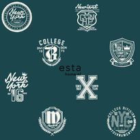 Tapetti Esta College 138825, 0,53x10,05m, vihreä/valkoinen