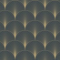 Tapetti Esta Art Deco 139231, 0.53x10.05m, non-woven, tummansininen