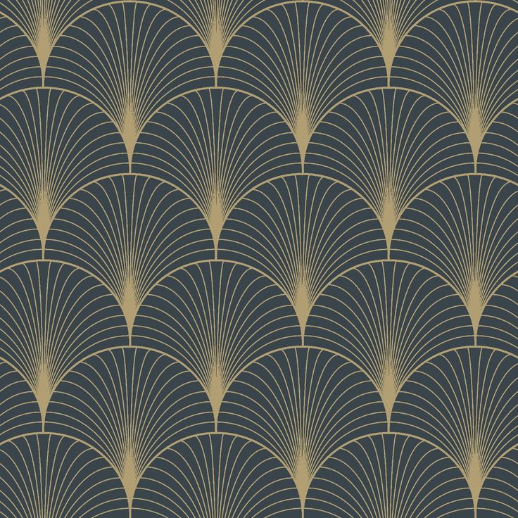 Tapetti Esta Art Deco 139231, 0.53x10.05m, non-woven, tummansininen