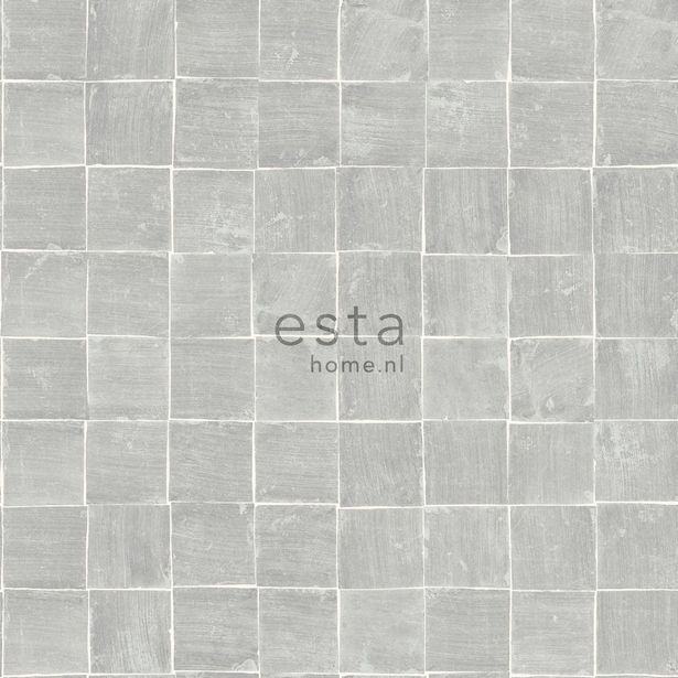 Tapetti Esta Tile Motif 148317, 0,53x10,05m, harmaa