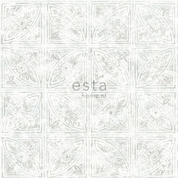 Tapetti Esta Tile Motif 148335, 0,53x10,05m, vaaleanharmaa