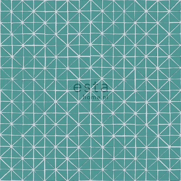 Tapetti Esta Geometric Shapes 148350, 0,53x10,05m, tumma vedenvihreä