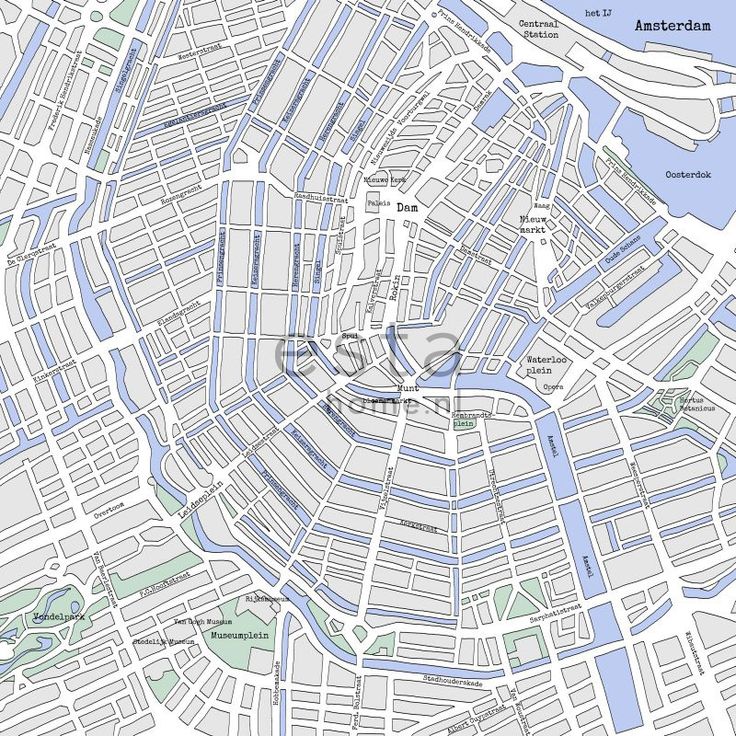 Paneelitapetti PhotowallXL Street Map Amsterdam 157712 2790x2790 mm