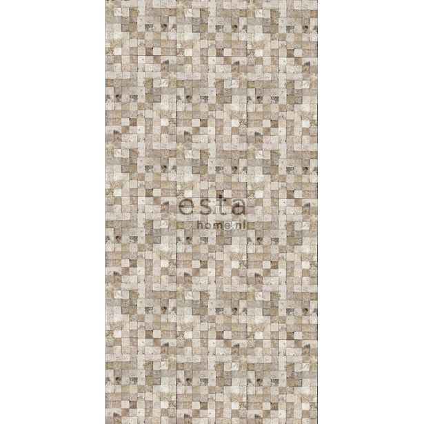Tapetti WallpaperXXL Marble Squares 158201, 46,5cm x 8,37m, beige
