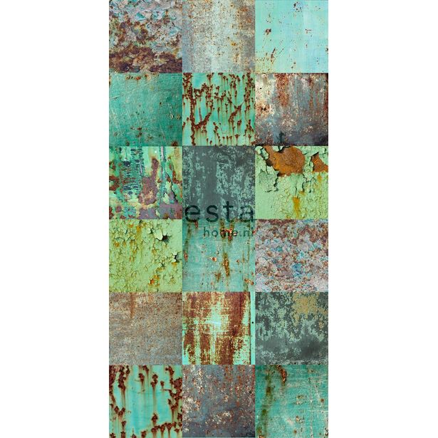 Tapetti WallpaperXXL Patchwork Weathered Emerald Green 158203, 46,5cm x 8,37m