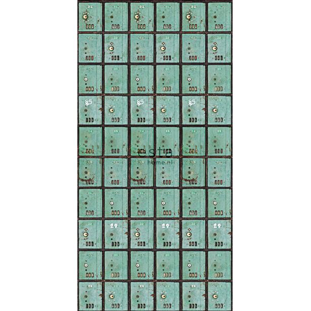 Tapetti WallpaperXXL Postboxes 158204, 46,5cm x 8,37m, vedenvihreä