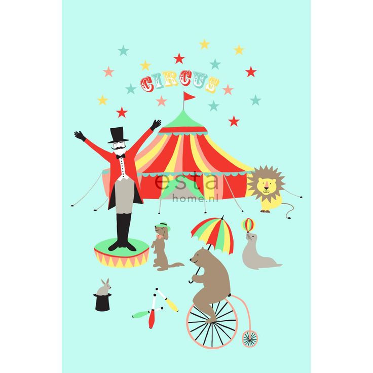 Lastenhuoneen tapetti PhotowallXL Circus 158703 1860x2790 mm