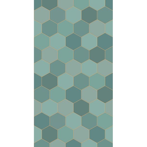Paneelitapetti PhotowallXL Hexagon Motif, 1.50x2.79m, vihreä