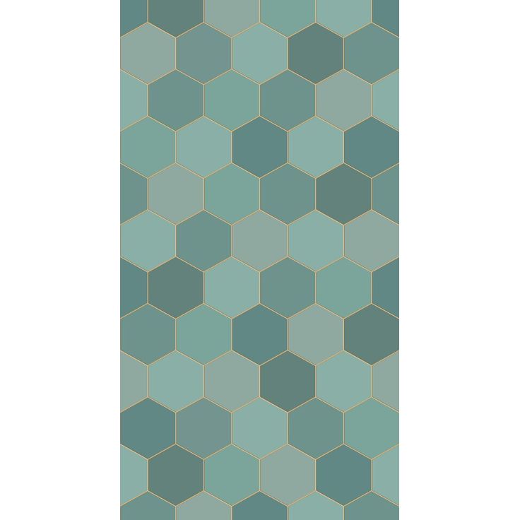 Paneelitapetti PhotowallXL Hexagon Motif, 1.50x2.79m, vihreä