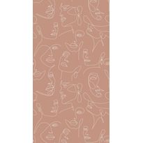 Paneelitapetti PhotowallXL Line Art Faces, 1.50x2.79m, ruskea
