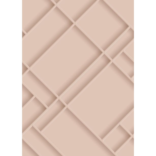 Paneelitapetti PhotowallXL 3D wall Paneling Diagonal, 2.00x2.79m, roosa