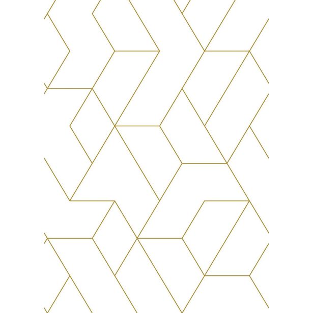 Paneelitapetti PhotowallXL Graphic Lines, 2.00x2.79m, kulta/valkoinen