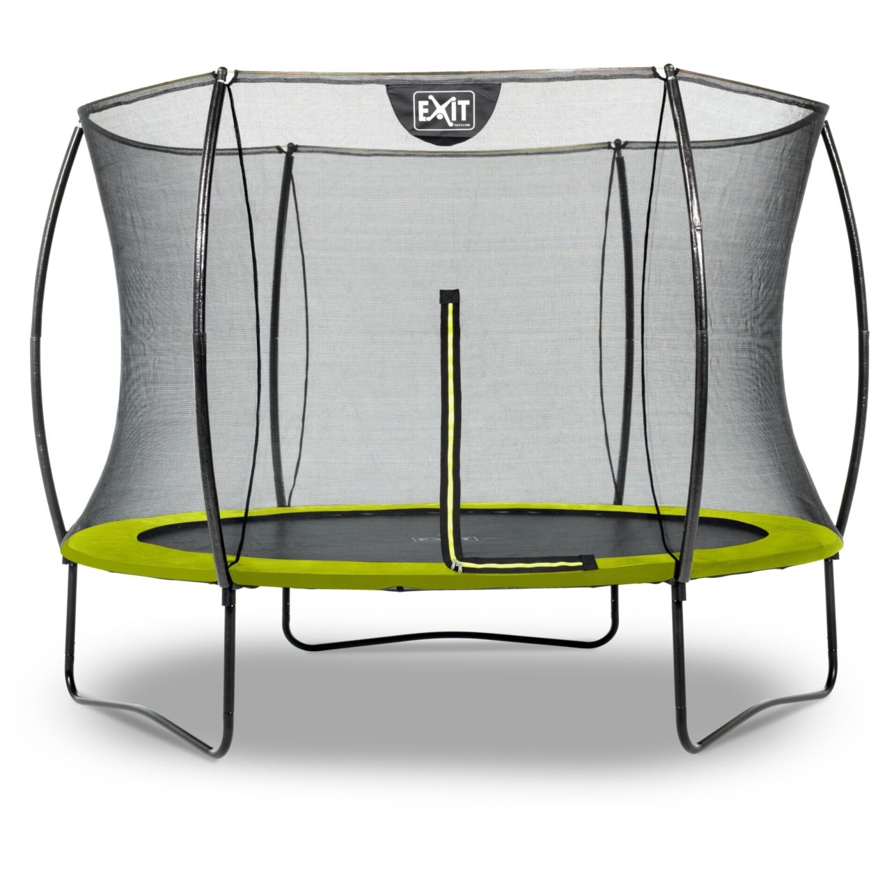 Trampoliini Exit Silhouette, 244cm, lime, sis. turvaverkko