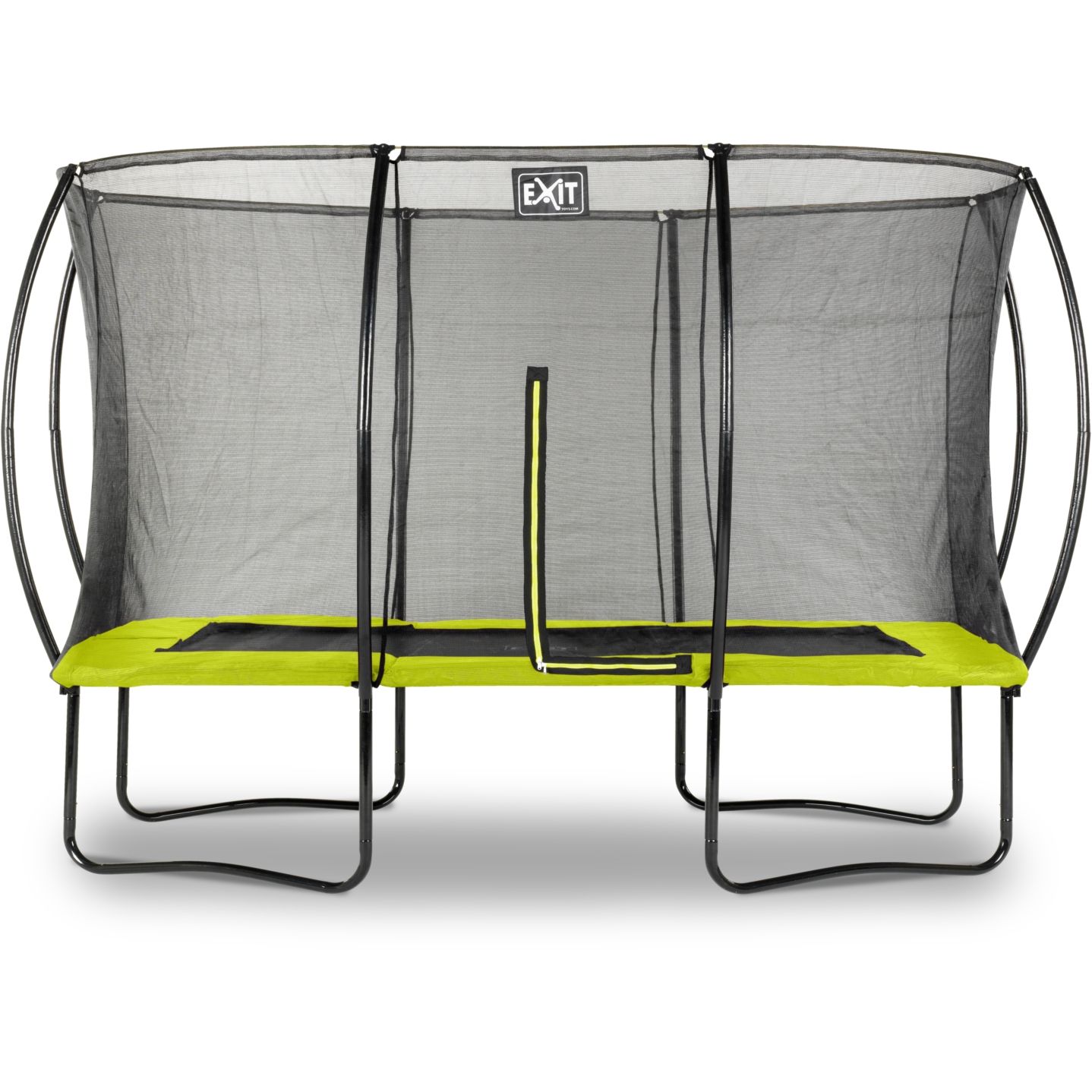 Trampoliini Exit Silhouette, 244x366cm, lime, sis. turvaverkko