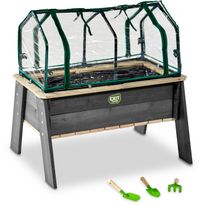 Istutuspöytä EXIT Aksent L, kasvihuoneella ja puutarhatyökaluilla