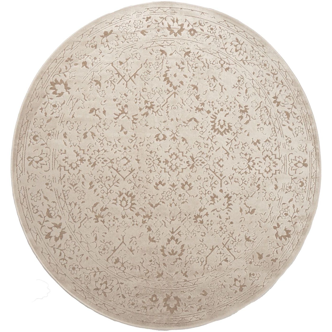 Pyöreä viskoosimatto ihankotona Elisabeth Ø135cm samppanja