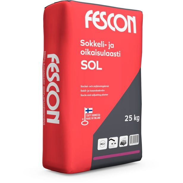 Sokkeli- ja oikaisulaasti Fescon SOL 25 kg