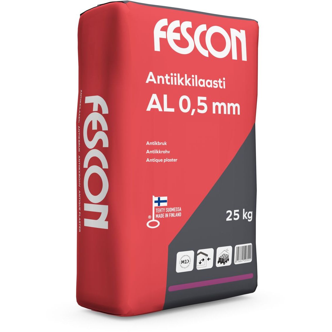 Antiikkilaasti Fescon AL 0,5 mm valkoinen 25 kg