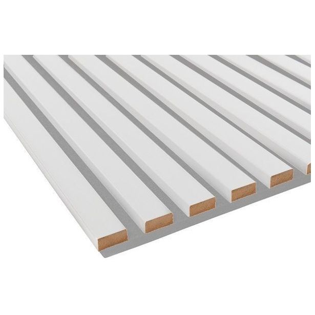 Kostean tilan akustiikkapaneeli Fibrotech Unika, 22x600x2440mm, white platinum