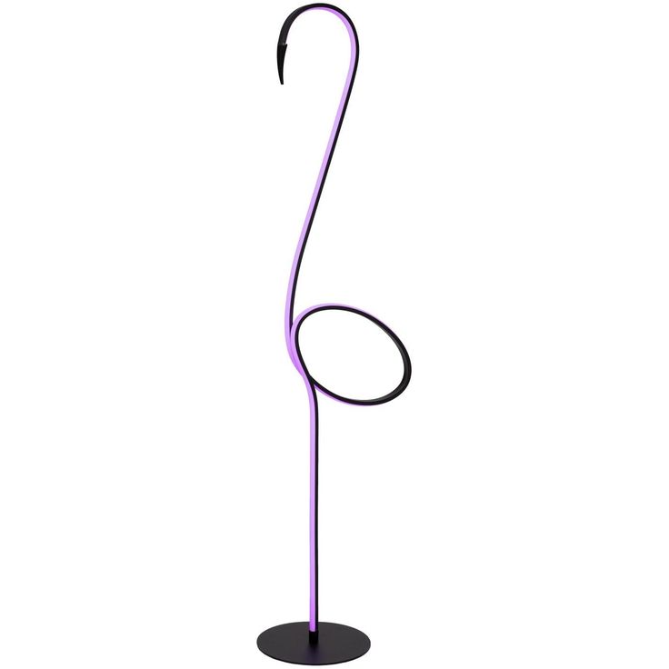 Lattiavalaisin Lucide Flamingo RGB, 130cm, musta/monivärinen