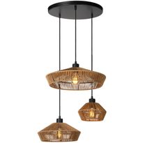 Riippuvalaisin Lucide Yunkai Ø60cm, 3xE27, luonnollinen