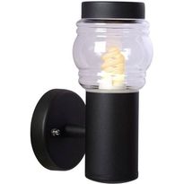 Seinävalaisin Lucide Mirane suora, 11W, 230V, IP44, Ø 90mm, musta