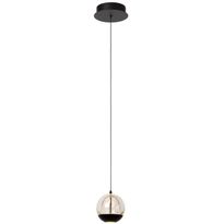 LED-riippuvalaisin Lucide Sentubal Ø14cm, 6.3W 2700K, musta/kirkas