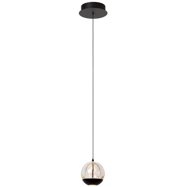 LED-riippuvalaisin Lucide Sentubal Ø14cm, 6.3W 2700K, musta/kirkas