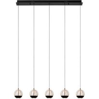 LED-riippuvalaisin Lucide Sentubal, 5xLED 5.3W 2700K, musta/kirkas