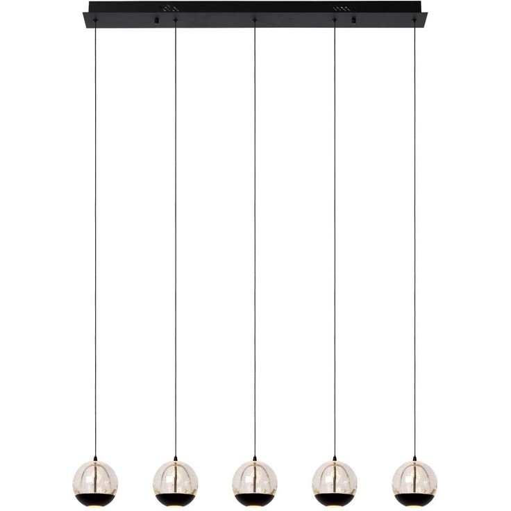 LED-riippuvalaisin Lucide Sentubal, 5xLED 5.3W 2700K, musta/kirkas