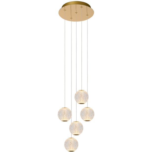 LED-riippuvalaisin Lucide Cintra Ø32cm, 5xLED 4.7W 2700K, kirkas